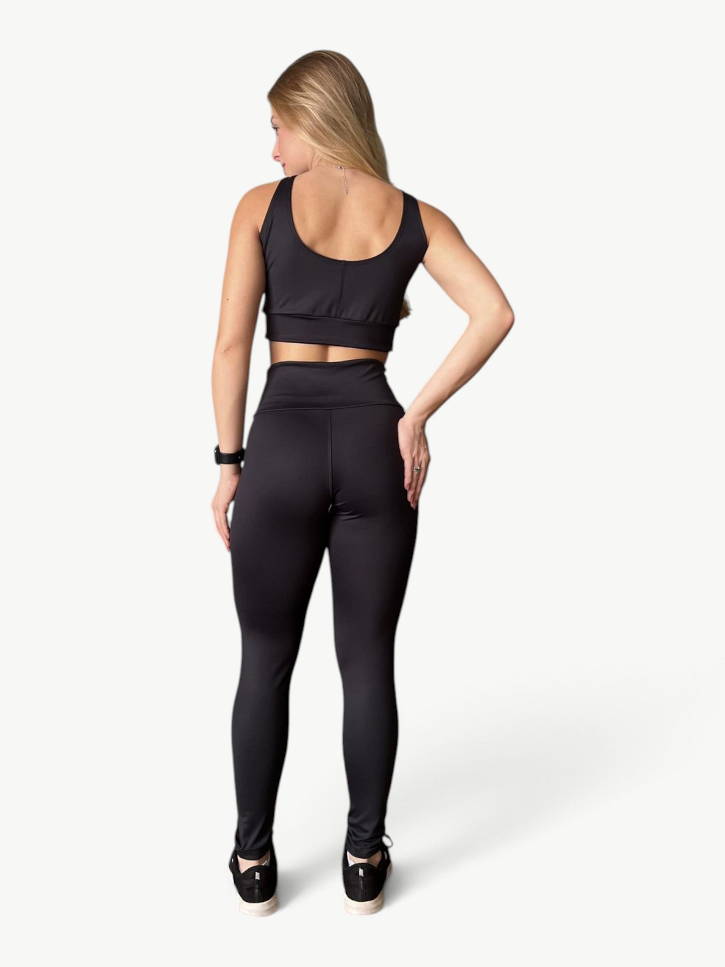 JM Brazilian Activewear Prime Sculpting Legging in black, high-waisted with supportive compression and smooth fit.